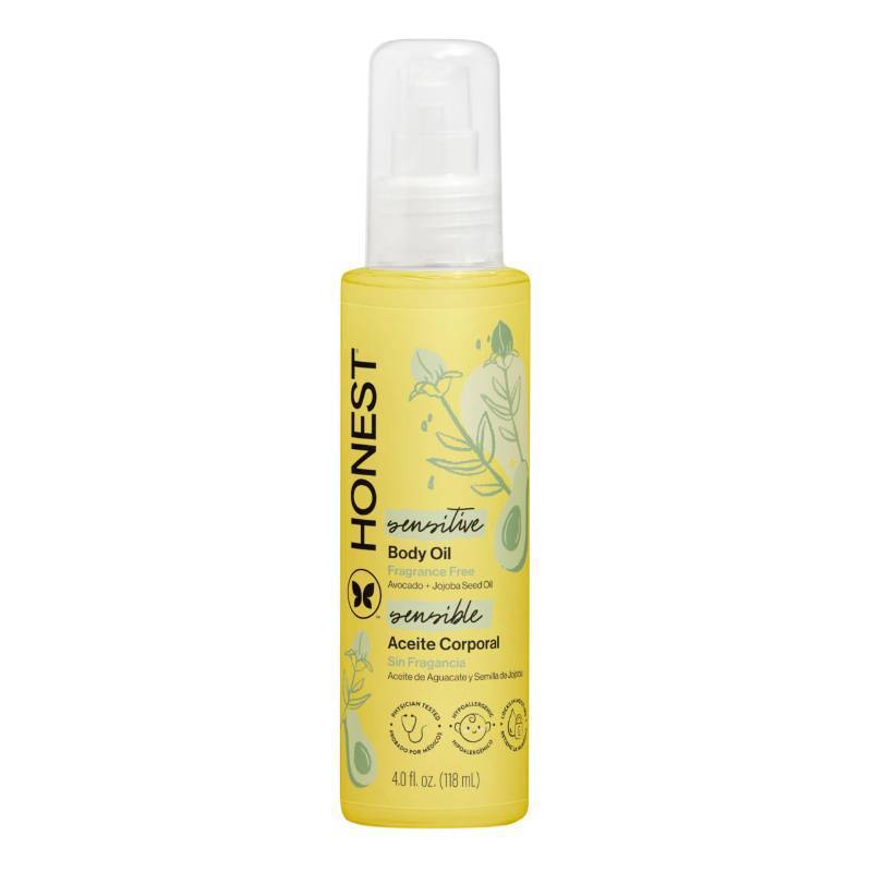 lot 56854 image: The Honest Company Fragrance-Free Moisturizing Body Oil, Nourish Soothe Babys Skin, Plant-Based, Hypoallergenic Vegan, 4.0 fl oz - Retail $11