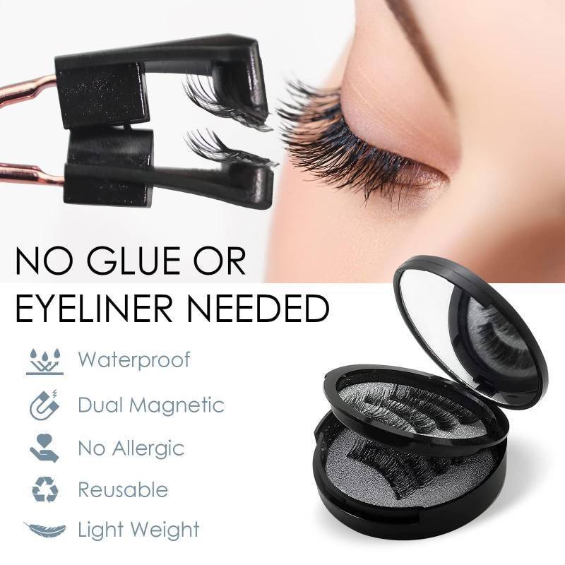 lot 56919 image: Magnetic Eyelashes, Light Weight Natural Look False Eyelashes with Applicator - Retail $30