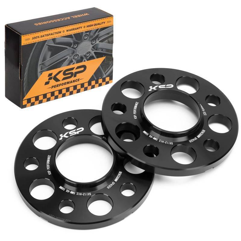lot 16211 image: KSP 5x112 to 5x112 Wheel Spacers for Mercedes-Benz, 12mm Hub Centric Wheel Spacer for W204 W208 W209(Rear) W216(Rear) AMG, Forged 5 Lug Tuning Spacer with 66.56mm Hub Bore, 6061T6 Aluminum Black 2PC - Retail $38