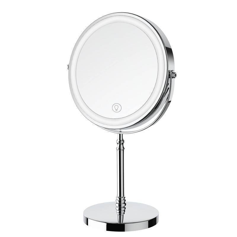 lot 36218 image: Lighted Makeup Mirror, 3000 mAh Rechargeable Double Sided Magnifying Vanity Mirror with 3 Colors, 1x10x, 360° Rotation, Brightness Adjustable Magnification Cosmetic Light up Mirror, Women Gift - Retail $40
