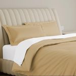 Linen King Duvet Cover - 100% Egyptian Cotton Duvet Cover King Size, Luxury 800 Thread Count Bedding (3 PC, Sand), Soft, Sateen Comforter Protector, Hidden Zipper Closure & 7 Corner Ties - Retail: $66