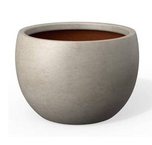 lot 5556 image: Kante 19.9-Inch Dia Round Concrete Planter, Bowl-Style Flower Pot with Drainage Hole for Patio,