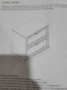 lot 5559 image: Two Drawer Filing Cabinet with Assembly Instructions walnut