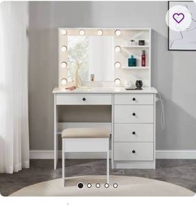 lot 5582 image: Bayonne 5 drawer dressing table with open shelves