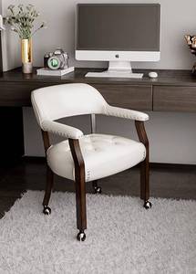 lot 5621 image: Dining Chair with Casters, Captains Chairs with Rollers Dinette Sets Poker Chairs with Wheels