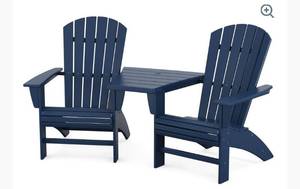 lot 5628 image: 3-Piece Curveback Adirondack Set with Angled Connecting Table