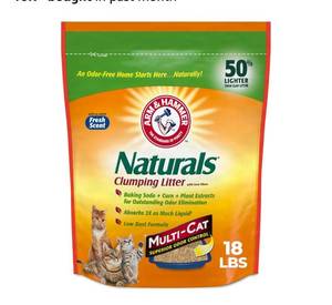 lot 5651 image: ARM & HAMMER Naturals Clumping Cat , Litter Odor Control, Multi Cat Litter, 18 lb. Bag