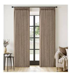 lot 5665 image: MIULEE Pinch Pleated Thick Linen Curtains 90 Inches Long 2 Panels for Living Room Bedroom
