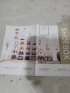 lot 5666 image: Stackable and Foldable Clear Shoe Storage Organizer Box