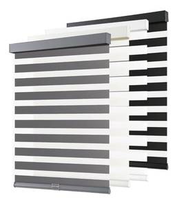 lot 5679 image: AOSKY Cordless Zebra Blinds for Windows Pull Down Roller Window Shades Dual Layer Light Filtering Privacy for Day and Night, Free-Stop Door Shades for Home Easy to Install (22 W X 72 H, Grey)