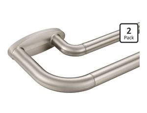 lot 5684 image: Double Curtain Rods Brushed Nickel,Room Darkening Drapery Rod 72-144 Inches,Adjustable 34 Inches Front and 58 Inches Back Quality Metal Rod for Window,Wrap Around Design
