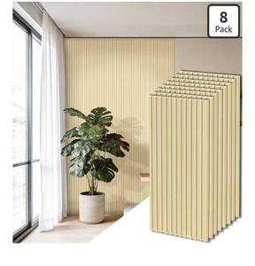 lot 5696 image: RITOLLO 8-Pack PVC Slat Wall Panels for Interior Wall Decor, 24 x 48in 3D Fluted Panels, 2x4 FT