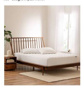 lot 5698 image: SERTA Power Clean Triple Action Quilted Soft Waterproof Mattress Pad Protector full