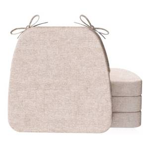 lot 5703 image: AAAAAcessories 6 -D-Shaped Chair Cushions, 2 Thick Dining Chair Pads with Ties and Removable,