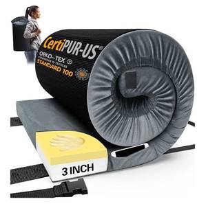 lot 5706 image: CYMULA Memory Foam Camping Mattress Pad, CertiPUR-US Sleeping Mat, Portable Roll Up Mattress