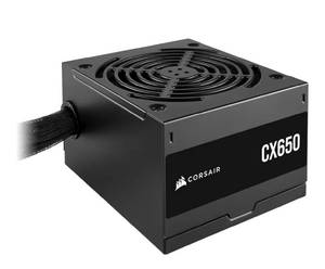 lot 5724 image: CORSAIR CX650 80 Plus Bronze Non Modular Low-Noise ATX 650 Watt Power Supply - NA - Black