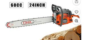 lot 735 image: 24 68CC Gasoline Chainsaw Cutting Wood Gas Sawing Aluminum Crankcase Chain Saw
