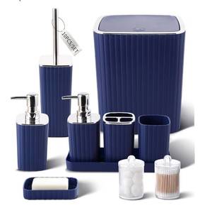 lot 5745 image: XLHOMO Navy Blue Bathroom Accessories Set