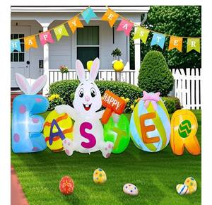 lot 5754 image: Joliyoou 8FT L Easter Inflatable Yard Decoration