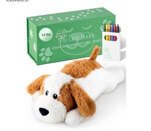 lot 5757 image: Heatable Weighted Plush Puppy Dog Cozy Comfort &amp Security, Soothing Stuffed Animal for Kids &amp Toddlers, Compact 1.5 lbs Perfect for Cuddles