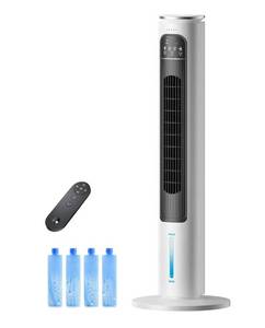 lot 5765 image: Windowless Portable Air Conditioner Ac Unit with Remote,37 Ventless Evaporative Air Cooler,Quiet Swamp Cooler for 4 Modes, Ductless Tower Fan For 12H Timer, Ice Packs for home White