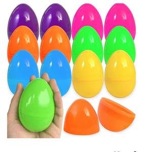lot 5771 image: UOUYOO Empty plastic eggs 3.4 inch unfilled plastic Easter eggs for Easter Egg Hunt Suprise Egg Stuffers Filler Easter Decorations