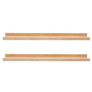 lot 5776 image: AZSKY Floating Shelves Wall Mounted Set of 2 Natural Wood Picture Shelves Wall Shelves for Bedroom Bathroom Living Room Kitchen Laundry Room Storage & Decoration 24 Inch