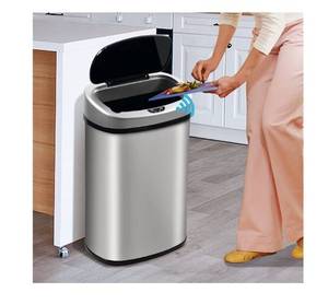 lot 5780 image: Kitchen Trash Can, 13 Gallon Automatic Gabage Can with Lid and Motion Sensor for Kitchen