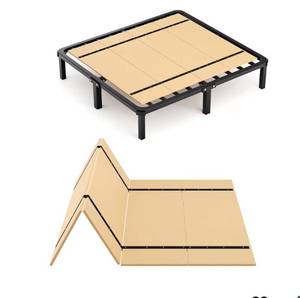 lot 5786 image: Imperius Foldable Box Spring, Bunkie Board, Bed Support Slats,Twin 38x74