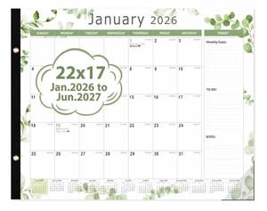 lot 5788 image: 2026 Desk Calendar 22 x 17, Large Monthly Desktop Calendar, 18 Months Desk Pad (Jan. 2026 - Jun. 2027) for Home School Office Supplies