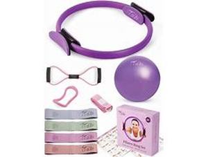 lot 5759 image: Home Pilates Kit for Women - 8 Pcs Pilates Equipment Set with Pilates Ring and Ball