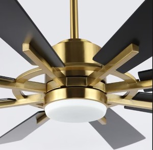 lot 5769 image: Gold and black ceiling fan - 8 Blades