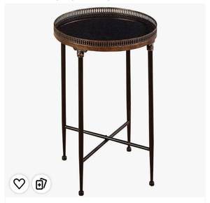 lot 5802 image: Deco 79 Metal Side End Accent Table End Table with Tray Top, Side Table 18 x 18 x 26, Black