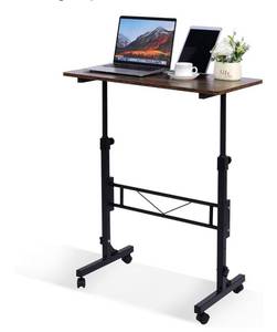 lot 5811 image: Standing Desk Adjustable Height, Mobile Stand Up Desks with Wheels Small Computer Desks