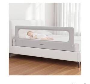 lot 5812 image: Folding Bed Rail for Toddlers, Baby Bed Rail Guard with Reinforced Anchor Safety System, Toddler Bed Rails for King Size Beds, Twin, Full, Queen (Grey, 71x21.6)