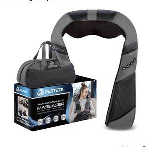 lot 5820 image: RESTECK Massagers for Neck and Back with Heat - Deep Tissue 3D Kneading Pillow, Electric Shiatsu Shoulder Massage, Foot, Legs,Body - Relieve Muscle Pain - Office, Home & Car