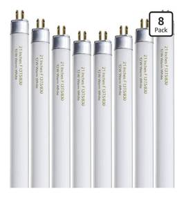 lot 5822 image: 8 Pack 21 Inch T5 Fluorescent Light Bulb 13 Watt F13T5WW Compatible with Sylvania Satco Philips GE Under Cabinet Tube Light Warm White 800 Lumen G5 Base 8 Count
