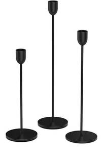 lot 5844 image: ChefBee Black Tall Candle Candlestick Holder, 6PCS Taper Pillar Candle Sticks Stand Holders Decor