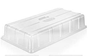 lot 5853 image: 10 Pcs Humidity Dome 3.6 Tall Extra Strength Plastic Clear 1020 Seed Starting Tray Covers Humidifying and Insulating Garden Plant