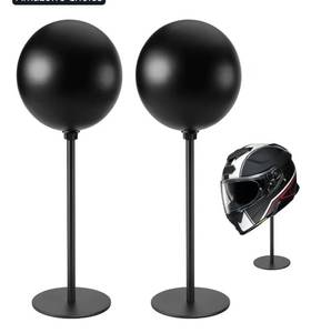 lot 5855 image: PAHTTO Motorcycle Helmet Stand 2 Packs, Desktop Helmet Display Holder with Stable Base