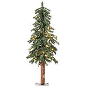 lot 5862 image: Vickerman 2  3  4  Natural Bark Alpine Artificial Christmas Tree Set  Warm White Dura-lit LED Lights