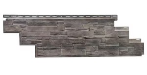 lot 49 image: Stone DS - 13.13 in. x 41.5 in. Dry Stack Stone in Flint (25.18 sq. ft. per Box) Vinyl Siding 10 Panels