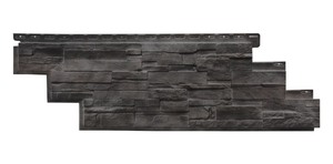 lot 50 image: Stone DS - 13.13 in. x 41.5 in. Dry Stack Stone in Lava (25.18 sq. ft. per Box) Vinyl Siding 10 Panels