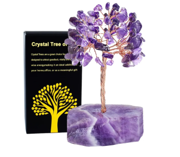 lot 3237 image: Amethyst Crystal Tree of Life,4 Inch Natural Healing Stones,Reiki Energy Money Tree, Handmade with Copper Wire,Feng Shui Spiritual Desk Decor for Office, Home, Meditation Gifts for Women