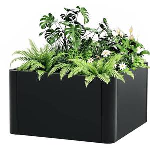 lot 8508 image: 20 Square Metal Raised Bed with Rounded Corners - Compact Steel Planter Box, Enclosed Base & Drainage, Tool-Free Snap Assembly for Balcony, Patio & Small Space Gardening
