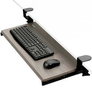 lot 8515 image: VIVO Gray Clamp-on Computer Keyboard and Mouse Under Desk Slider Tray