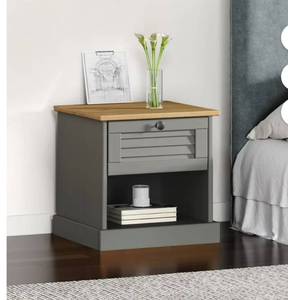 lot 8505 image: vidaXL Bedside Cabinet Accent Storage Side End Table Office Solid Wood Pine