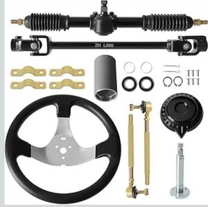 lot 8530 image: 300mm steering wheel, 320mm adjustable shaft, equipped with rack and pinion, small gear, pull rod rack compatible with 110cc, 125cc, 140cc, 150cc Go Kart, ATV, UTV, and off-road vehicle