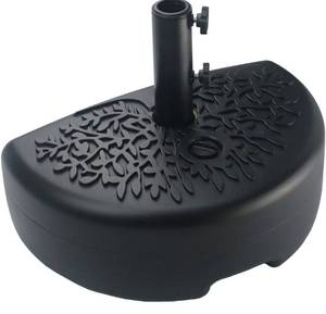 lot 8561 image: Sunnyglade 40 lb Half Moon Shaped Water Filled Umbrella Base Patio Umbrella Stand (Black)