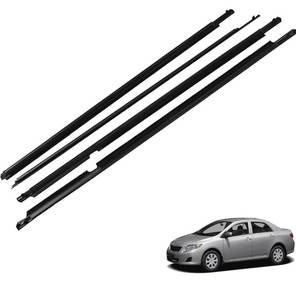 lot 8572 image: Black Window Weatherstrip Sealing Strip Moulding Trim Seal Belt Replacement for 2009-2012 Corolla